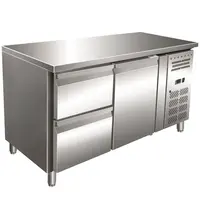 Gastro-Inox Koelwerkbank | 314L | 1 Deur + 2 Laden (1/1 GN) | +2°C/+8°C | Geforceerd | 1360x700x860(h)mm