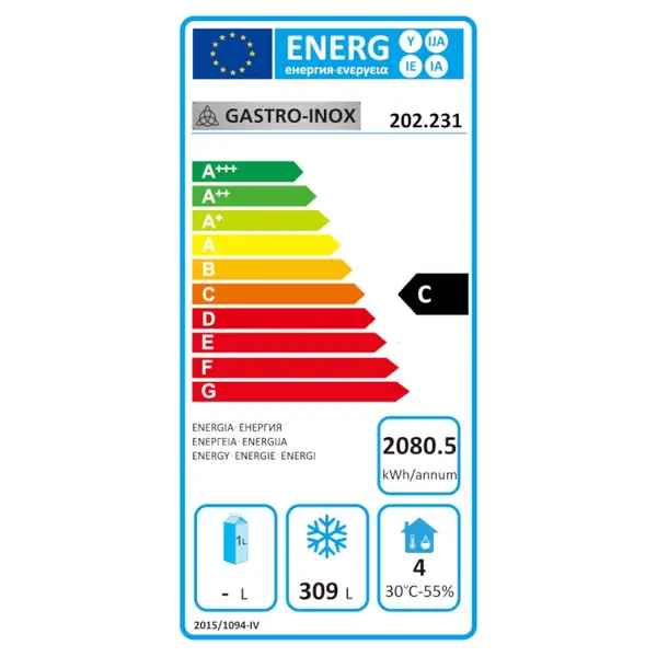 Vrieswerkbank | 465L | 3 Deuren (1/1 GN) | -10°C/-20°C | Geforceerd | 1795x700x860(h)mm