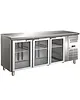 Gastro-Inox Koelwerkbank | 465L | 3 Glasdeuren (1/1 GN) | +2°C/+8°C | Geforceerd | 1795x700x860(h)mm 