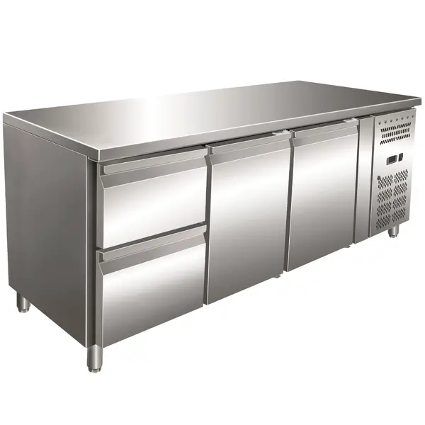 Koelwerkbank | 465L | 2 Deuren + 2 Laden (1/1 GN) | +2°C/+8°C | Geforceerd | 1795x700x860(h)mm