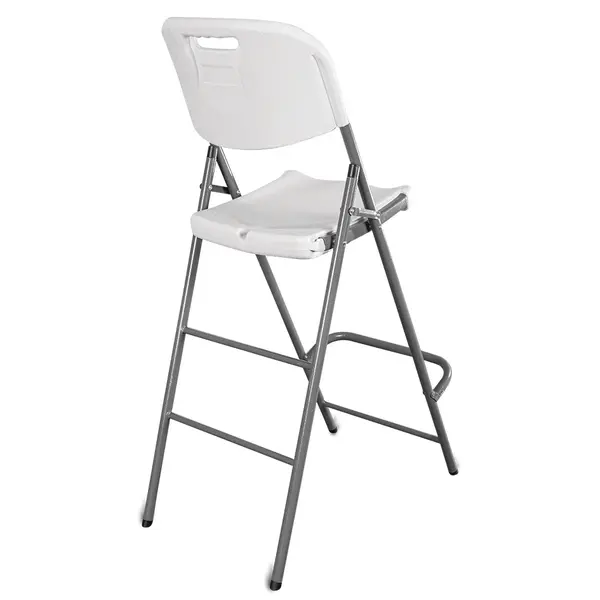 Opklapbare Barstoel | EVENT | Kunststof/Staal | Wit | Grijs Frame | In-/Outdoor | 500x840x1210(h)mm