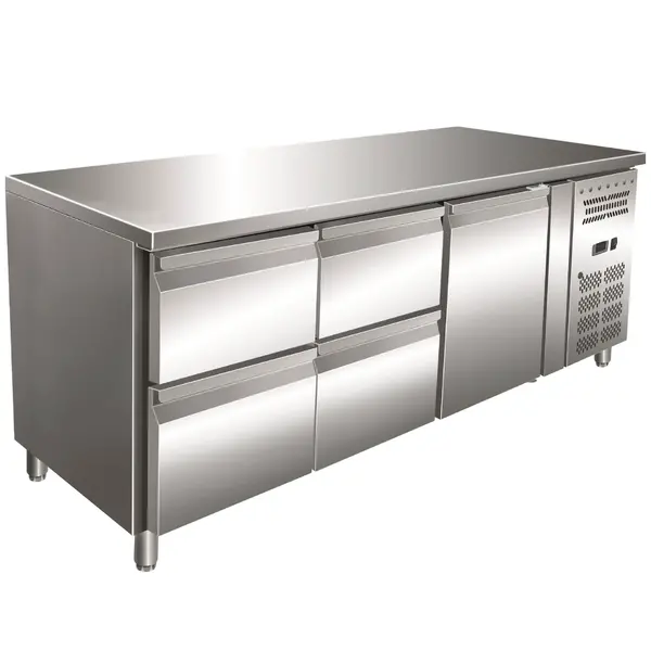 Koelwerkbank | 465L | 1 Deur + 4 Laden (1/1 GN) | +2°C/+8°C | Geforceerd | 1795x700x860(h)mm