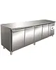 Gastro-Inox Koelwerkbank | 616L | 4 Deuren (1/1 GN) | +2°C/+8°C | Geforceerd | 2230x700x860(h)mm 
