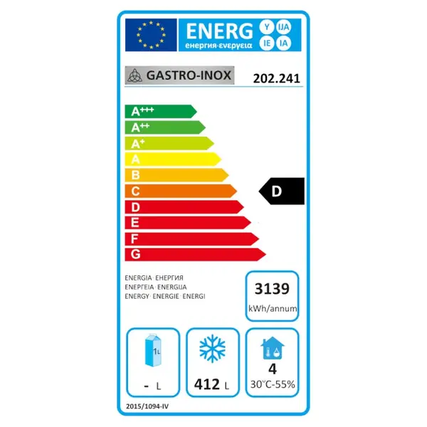 Vrieswerkbank | 616L | 4 Deuren (1/1 GN) | -10°C/-20°C | Geforceerd | 2230x700x860(h)mm