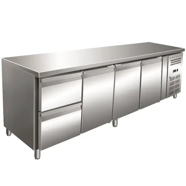 Koelwerkbank | 616L | 3 Deuren + 2 Laden (1/1 GN) | +2°C/+8°C | Geforceerd | 2230x700x860(h)mm