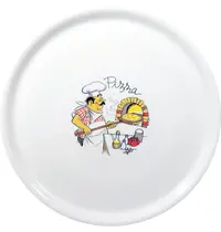 HENDI Pizza-/Pannenkoekenborden | TRADITIONAL | Porselein | Wit | 6 Stuks | Ø330x18(h)mm 