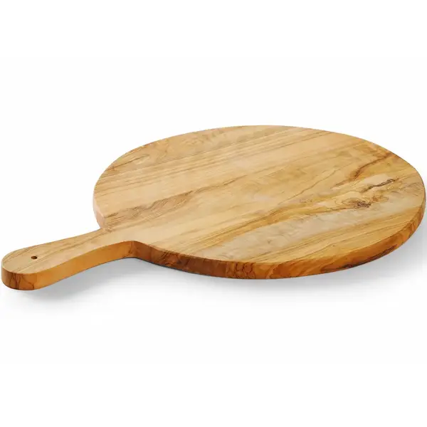 Snij-/Serveerplank | Olijfhout | Antibacterieel | Ø320x19(h)mm