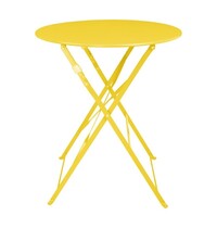 Bolero Inklapbare Tafel | PERTH | Staal | Geel | In-/Outdoor | Ø600x710(h)mm 