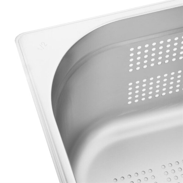 GN-Bak | RVS | 1/2 GN | Hoogte 150mm | Geperforeerd | 325x265x150(h)mm