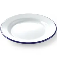 HENDI Bord | Geëmailleerd Staal | Wit/Blauw | Per Stuk | Ø240mm