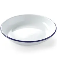 HENDI Diep Bord | Geëmailleerd Staal | Wit/Blauw | Per Stuk | Ø240mm