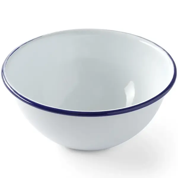Saladeschaal | Geëmailleerd Staal | Wit/Blauw | 92cl | Per Stuk | Ø160x75(h)mm