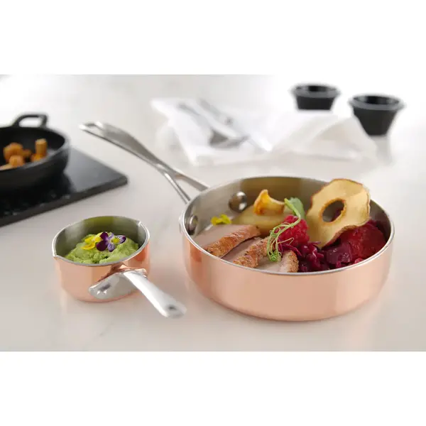Serveerpannetje | Aluminium/Koper/RVS | Per Stuk | Ø120x30(h)mm