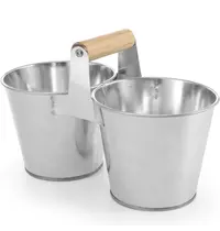 HENDI Dubbele Serveeremmer | Hout/Gegalvaniseerd Staal | Per Stuk | 250x125x105(h)mm