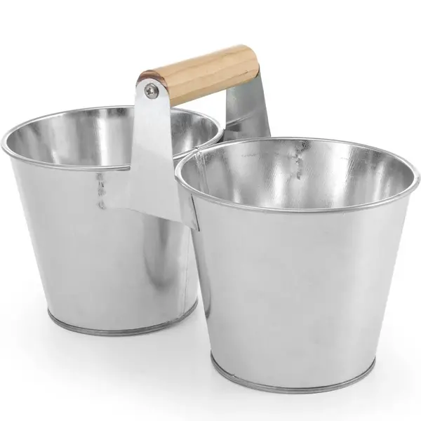 Dubbele Serveeremmer | Hout/Gegalvaniseerd Staal | Per Stuk | 250x125x105(h)mm
