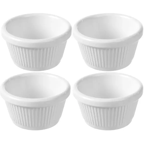 Ramekins | Melamine | Wit | 5cl | 4 Stuks | Ø70x35(h)mm