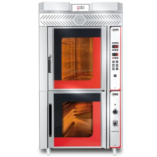 Modulaire Bakkerij Oven | GALA | 5 Niveaus (EN600x400) | Elektrisch | 40°C/375°C | 9.5kW (400V) | Bevochtiging (Handmatig) | Incl. Rijskast | 850x1400x1780(h)mm