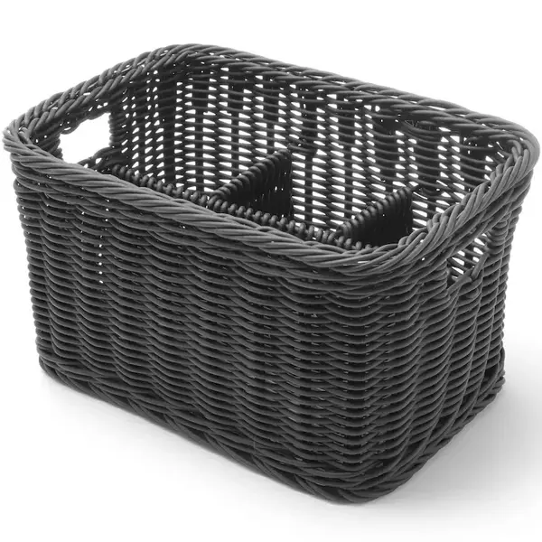 Bestekmand | Kunststof | Zwart | 4 Vakken | 260x180x150(h)mm