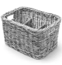 HENDI Bestekmand | Kunststof | Lichtgrijs | 4 Vakken | 260x180x150(h)mm