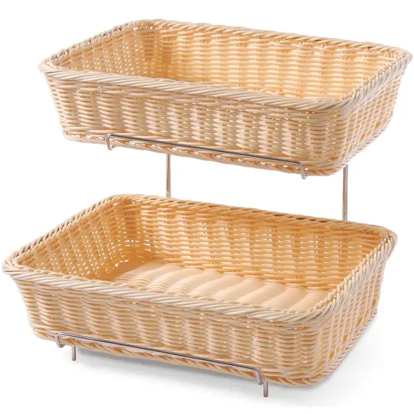Broodmanden | Kunststof | Beige | 1/2 GN | Incl. Standaard | 2 Stuks | 360x280x90(h)mm