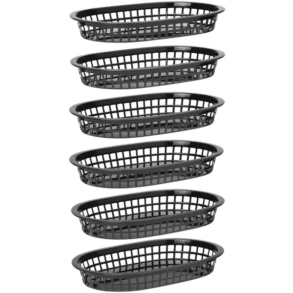 Serveermanden | Kunststof | Zwart | 6 Stuks | 275x175x38(h)mm