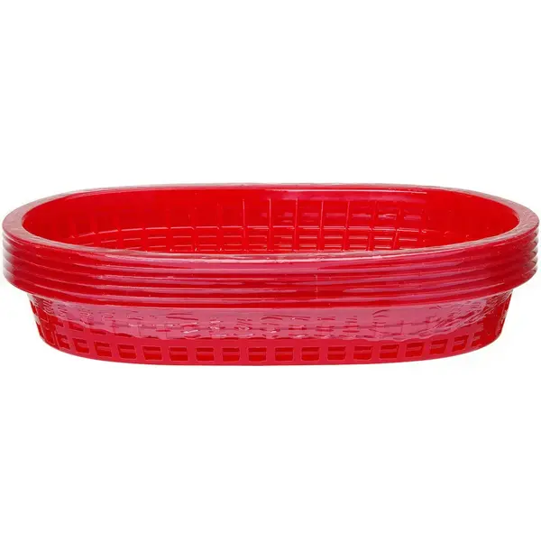 Serveermanden | Kunststof | Rood | 6 Stuks | 275x175x38(h)mm
