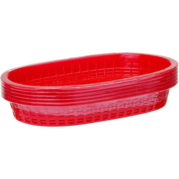 Serveermanden | Kunststof | Rood | 6 Stuks | 275x175x38(h)mm