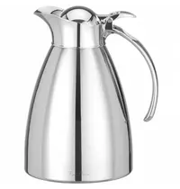 Fine Dine Thermoskan | RVS | 1L | Dubbelwandig | Klapdeksel (Rubber Afdichting) | Ø136x188(h)mm 