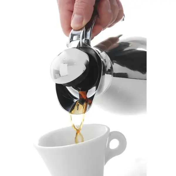 Thermoskan | RVS | 1.5L | Dubbelwandig | Klapdeksel (Rubber Afdichting) | Ø136x258(h)mm