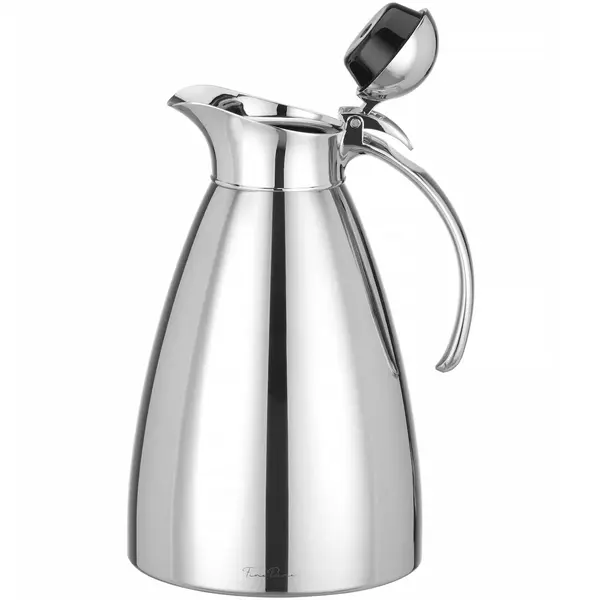 Thermoskan | RVS | 1.5L | Dubbelwandig | Klapdeksel (Rubber Afdichting) | Ø136x258(h)mm