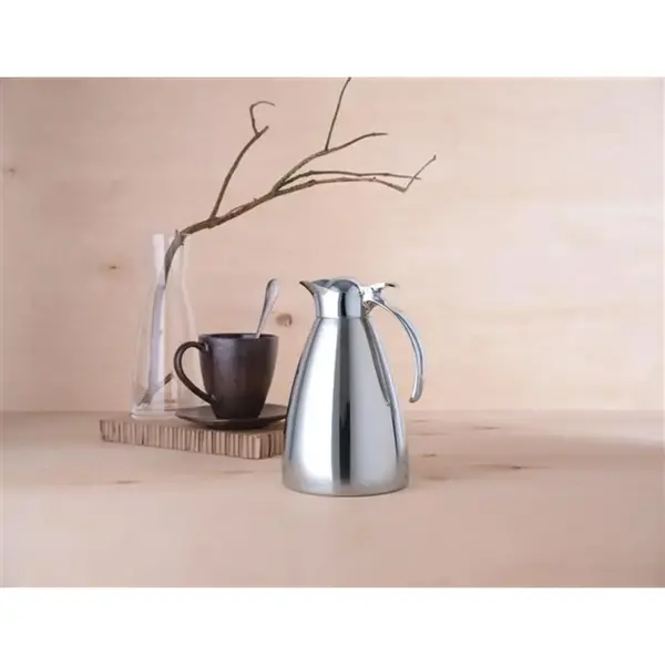Thermoskan | RVS | 1.5L | Dubbelwandig | Klapdeksel (Rubber Afdichting) | Ø136x258(h)mm