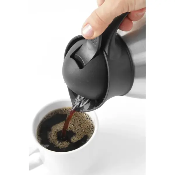 Thermoskan | RVS/Kunststof | 1.5L | Dubbelwandig | Drukknopsluiting | Ø145x230(h)mm