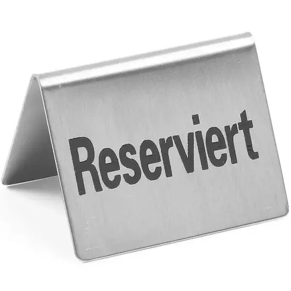 Tafelbordjes | RVS | "Reserviert" | 4 Stuks | 50x35x40(h)mm