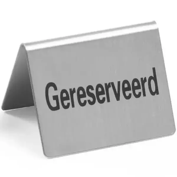 Tafelbordjes | RVS | "Gereserveerd" | 4 Stuks | 50x35x40(h)mm