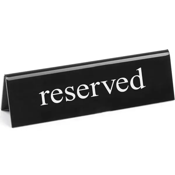 Tafelbordje | Kunststof | "Reserved" | 2-zijdig | 130x30x38(h)mm