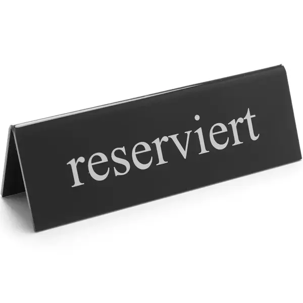 Tafelbordje | Kunststof | "Reserviert" | 2-zijdig | 130x30x38(h)mm