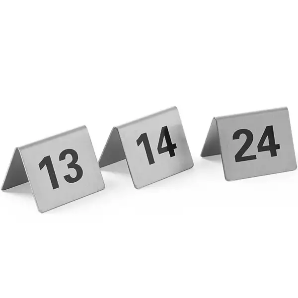 Tafelnummers | RVS | 13 t/m 24 | 12 Stuks | 50x35x40(h)mm