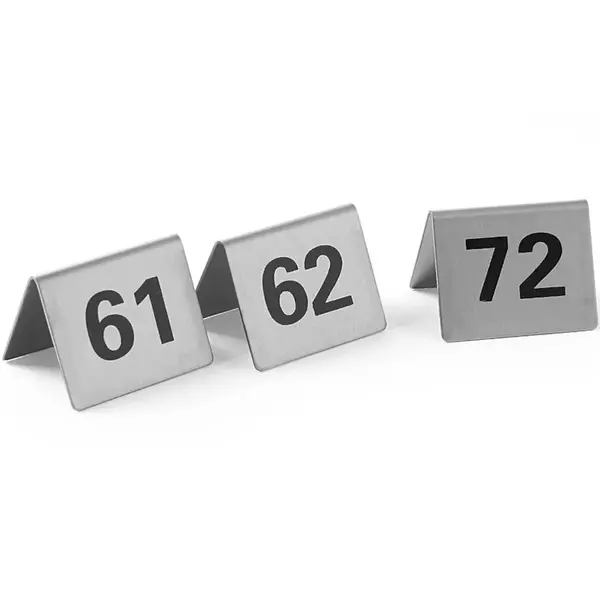 Tafelnummers | RVS | 61 t/m 72 | 12 Stuks | 50x35x40(h)mm