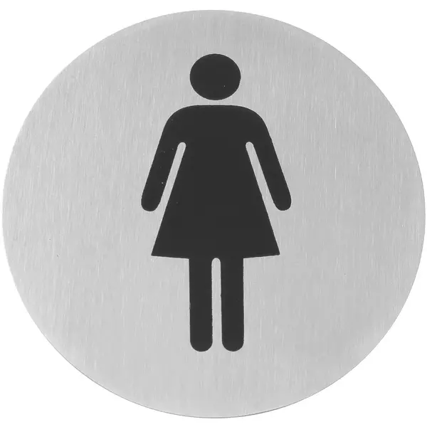 Pictogrambordje | RVS | Dames | Incl. Bevestiging | Ø75mm