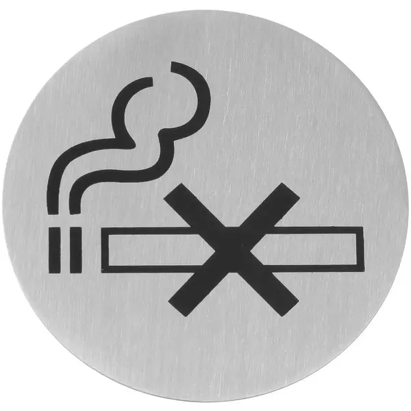 Pictogrambordje | RVS | Rookverbod | Incl. Bevestiging | Ø75mm