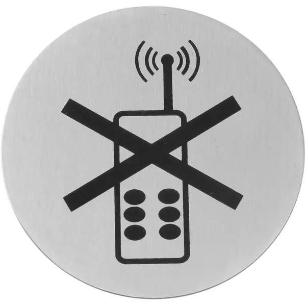 Pictogrambordje | RVS | Telefoonverbod | Incl. Bevestiging | Ø75mm