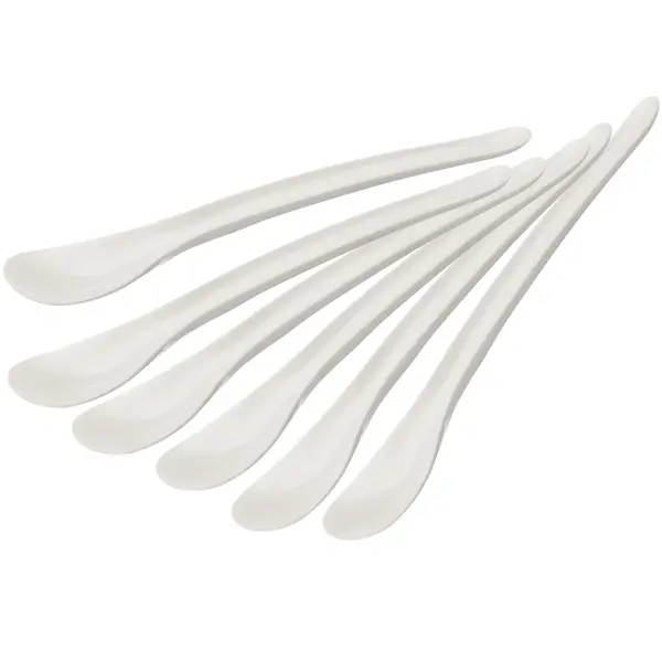 Eierlepeltjes | Kunststof | Wit | 6 Stuks