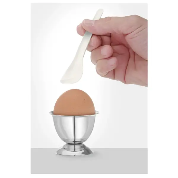 Eierlepeltjes | Kunststof | Wit | 6 Stuks