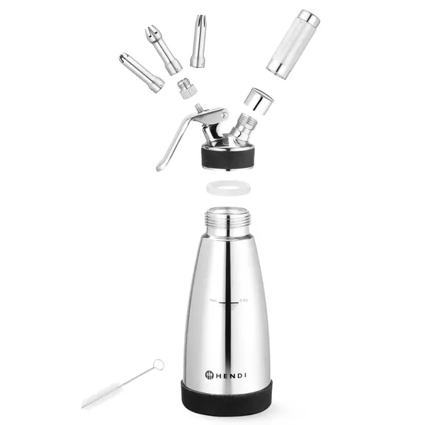 Slagroomapparaat | THERMO WHIPPER | RVS | 0.5L | 3 Spuitmonden | Dubbelwandig | Ø95x275(h)mm