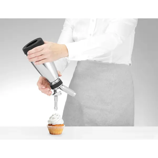 Slagroomapparaat | THERMO WHIPPER | RVS | 0.5L | 3 Spuitmonden | Dubbelwandig | Ø95x275(h)mm