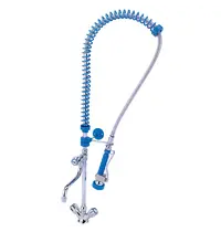 RinseMaster Voorspoeldouche | BlueLine | Handdouche (Flexibele Hals) + Middenuitloop | Mengkraan | 1-Gats | 1150(h)mm