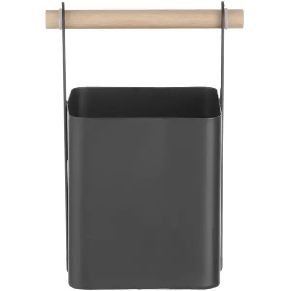 Bestekbak | Metaal/Hout | Zwart | 140x105x190(h)mm