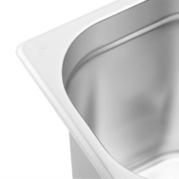 GN-Bak | RVS | 1/6 GN | Hoogte 200mm | 176x162x200(h)mm