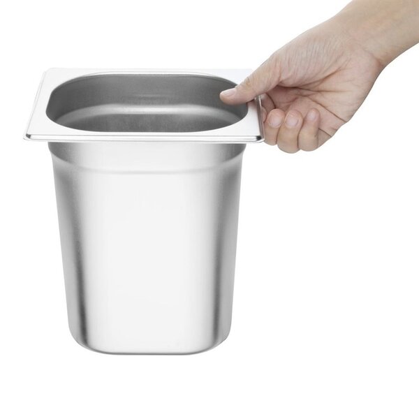 GN-Bak | RVS | 1/6 GN | Hoogte 200mm | 176x162x200(h)mm