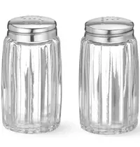 HENDI Peper-/Zoutstrooiers | RVS/Glas | 2 Stuks | Ø40x70(h)mm 